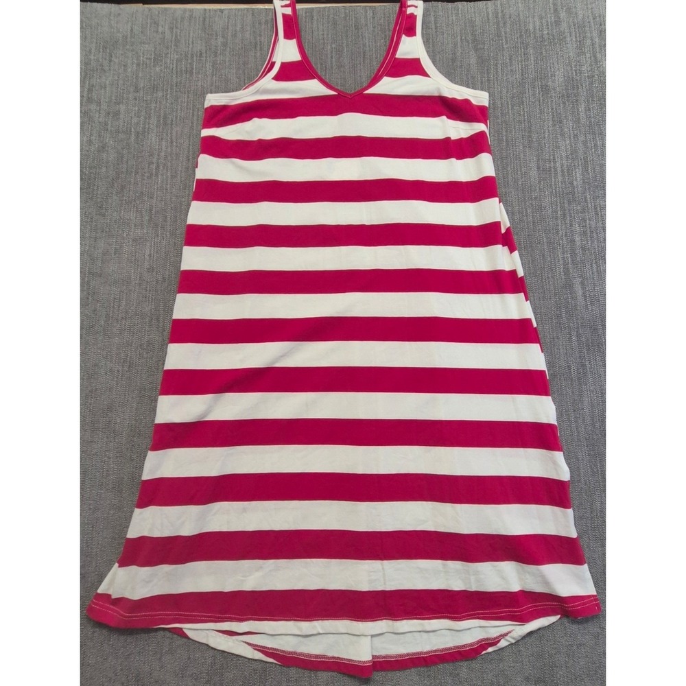 NWT Umgee womens M red white striped sleeveless tank dress tunic Cotton‎ stretch